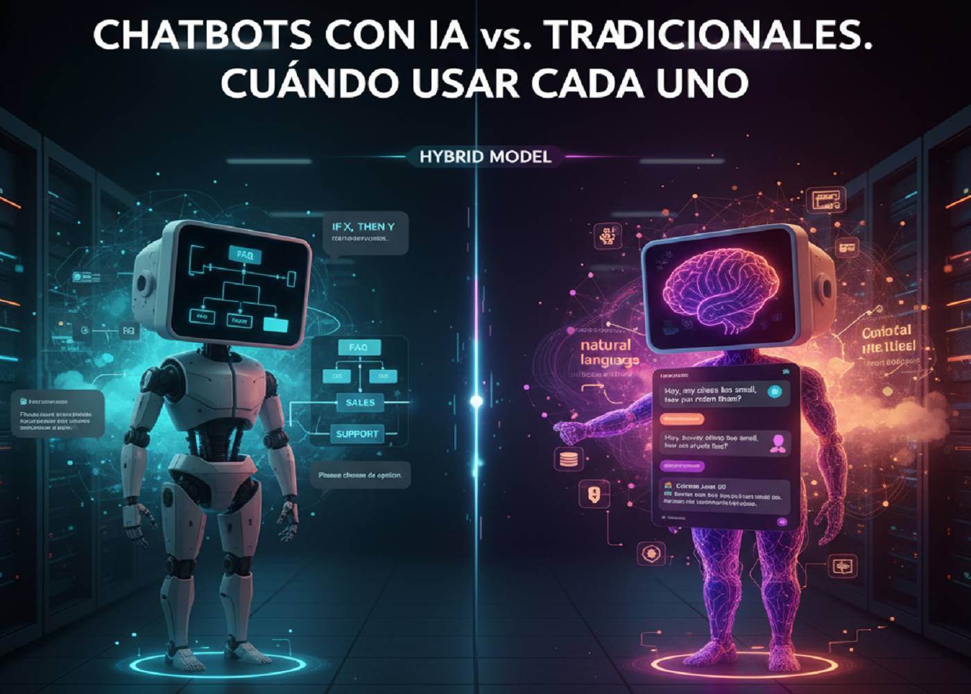 Chatbots con IA vs. Chatbots tradicionales - Cuándo usar cada uno