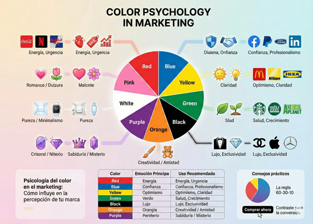 Psicología del color en el marketing: Cómo influye en la percepción de tu marca